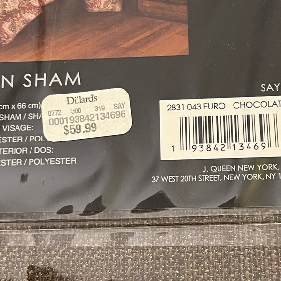 NWT - J. Queen New York, Chocolate Brown European Sham - Picture 8 of 8